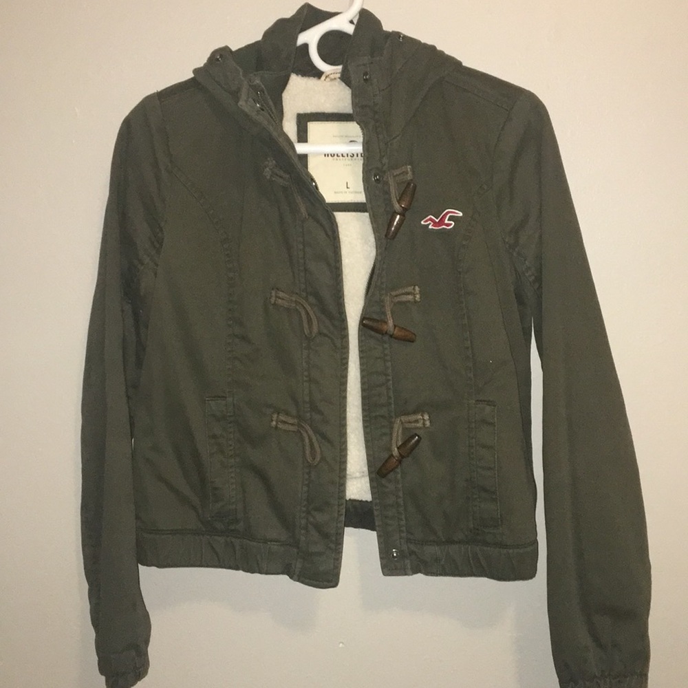 Hollister Olive Green Sherpa Jacket